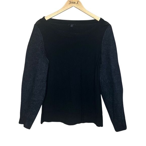 Black Long Sleeve Alpaca Wool Pullover Sweater Size M Tight...